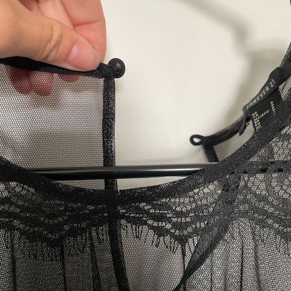 Black Lace Mini Tulle Dress - Picture 4 of 6